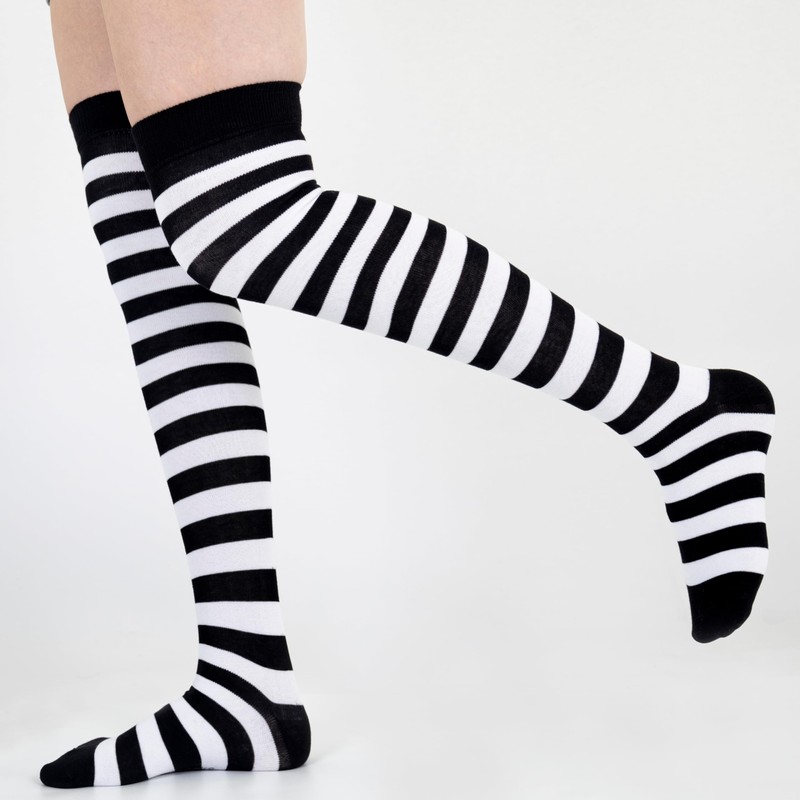 Two Colours Thick Stripe White & Black
