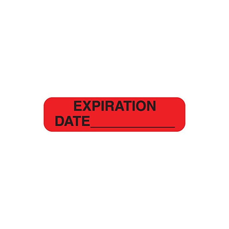 Pharmex 1-Y "Expiration Date" Permanent Paper Label, 1 9/16" x