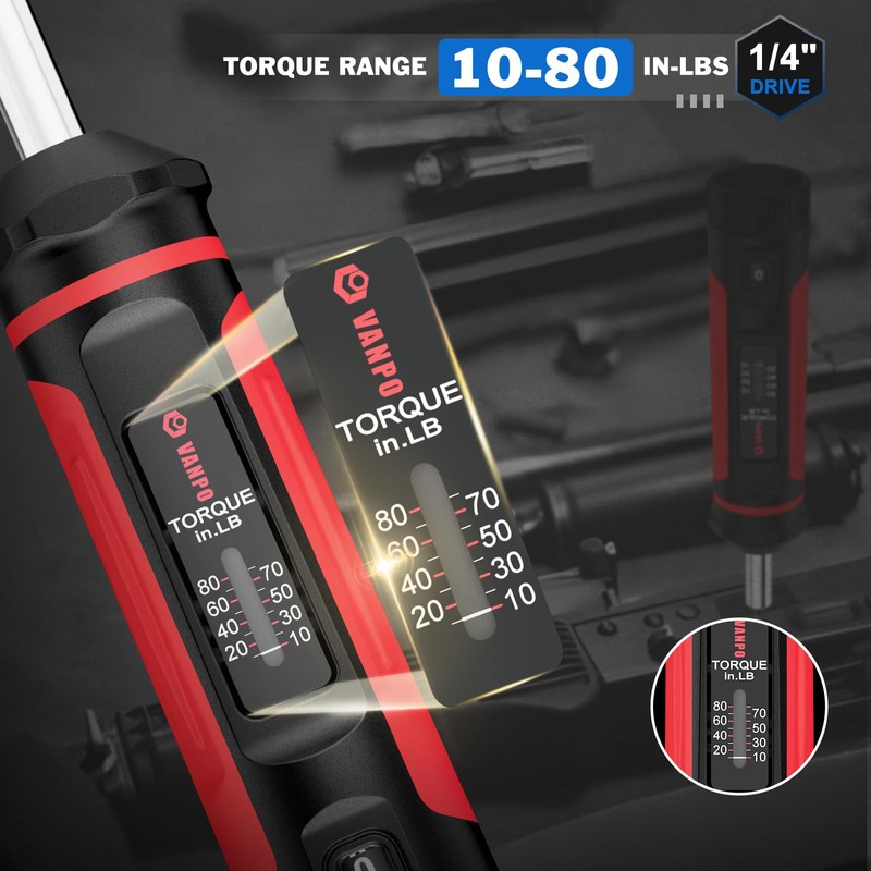 VANPO Torque Screwdriver, 10-80In-lb Torque Screw Driver Wrench Driver Set,