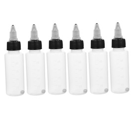 TOVINANNA 6pcs Dropper Bottle Set Plastic Paint Mixing Bottles Lids Easy to Carry