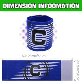 Qimoo 6Pcs BlueSoccer Captain Armband, Elastic Soccer Captain Armband Adjustable Outdoor Football Player Captain ArmBands Sports Captain C Arm Band for Youth and Adult