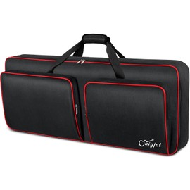 SNIGJAT 49 Key Keyboard Case Soft, Piano Bag with Padded Pockets for Instrument Parts and Accessories, Waterproof Keyboard Bag with Handle and Adjustable Shoulder Straps (Interior: 33.5"x 12.4"x3.9")