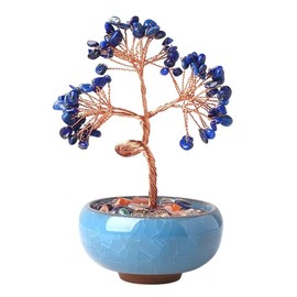 Crystal Tree - for Healing & Home Decor, Set of 4 Designs - Amethyst, Blue Quartz, Green Aventurine, Rose Quartz (Blue Quartz)