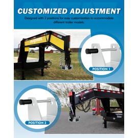 Aupar Heavy-Duty Gooseneck Trailer Lock, Gooseneck Lock Fit for Heavy Trailers, Livestock Haulers and RVs - Silver