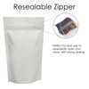 RIGHTPAK White Matt Stand Up Pouches with Resealable Zipper &