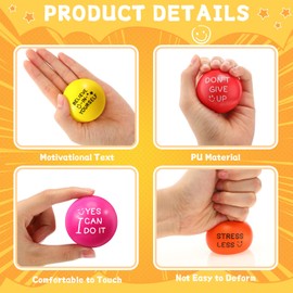 Jenaai 150 Pcs Motivational Stress Balls Bulk Motivational Stress Balls with Quotes Funny Stress Relief Ball Inspirational Anxiety Ball Small Stress Relief Toys Gifts for Kids Adults (Classic Color)