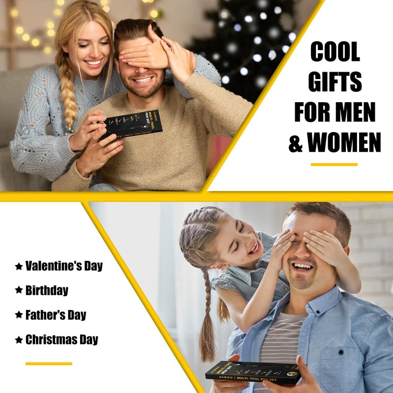 Gifts for Men, 9 in 1 Multitool Pen Set, Cool