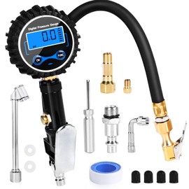 SWAWIS Tyre Inflator Tyre Pressure Gauge Air Pressure Gauge Tyre Pressure Inflator Compressed Air Tyre Inflator Digital 200 PSI Tyre Inflator Calibrated Tyre Pressure Gauge High Precision for Car