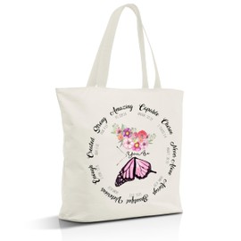 Nuhany Christian Gifts Canvas Shoulder Tote Bag Aesthetic for Women, Inspirational Religious Bible Verse Gifts Reusable Grocery Shopping Bags (B11)