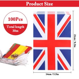 Flags Bunting Countries, 100 International Country Flags Flag Chain, Eurovision European Flag Bunting, EU Countries String Bunting Banner for Bar, Party, Festival (30 m)