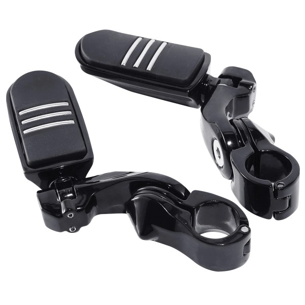 TCMT 1-1/4" 32mm Black Short Angled Adjustable Highway Foot Peg