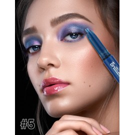 Erinde Glitter Eyeshadow Stick, Long-Lasting Eyeshadow Pen, Creamy Texture, High Coverage, Easy to Blend, Shimmering Pearl Shine for Eyeliner & Highlight Effects #05