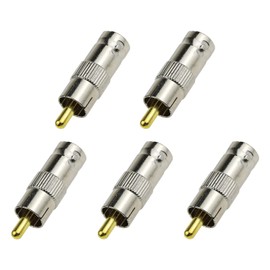 eMagTech BNC Male to RCA Female Gold Plated Brass AV to Q9 Compatible with CCTV Surveillance System Monitor TV DVRs Cameras Pack of 5