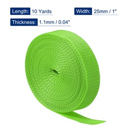 sourcing map Lightweight Polypropylene Webbing Strap 1" 10 Yards Light Green Strapping Band for Outdoor