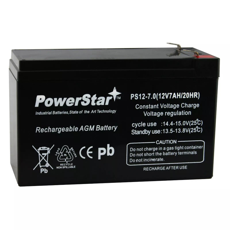 PowerStar 4 Pack - 12V 7AH Battery for APC RBC8