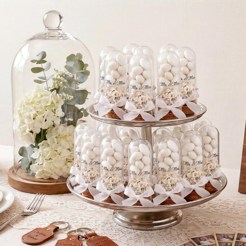 Gandeer 50 Sets Wedding Candy Favors for Guests (White)