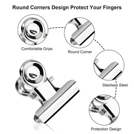 Metallklammern Kleine Bulldogge Büroklammern Multi-function Metall klammern für Fotos, Büros, Küche zu Hause 30 Stück 20mm (Silber)