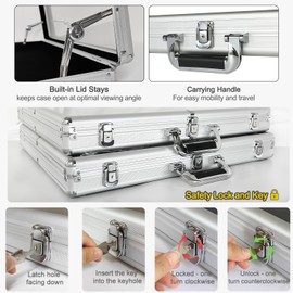 Trade Show Display Case – 34"x22" Large Aluminum Locking Tabletop Showcase for Trading Cards, Sports Cards, TCG, Jewelry – Lightweight & Portable for Exhibitions, Conventions, and Collectibles