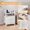 HLDIRECT Nightstand with Charging Station, USB Ports and AC Outlets,