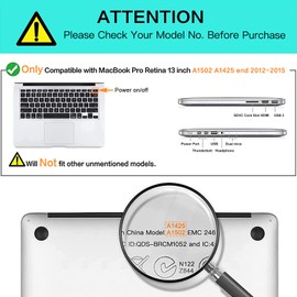 MOSISO Case Compatible with MacBook Pro 13 Inch 2015 2014 2013 2012 A1502 A1425 Older Version with Retina Display, Protective Plastic Hard Case Cover, Lavender Grey