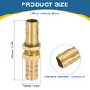 sourcing map 2Pcs 1/2" Hose Barb Fitting, Brass Hex Head