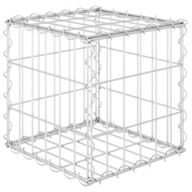vidaXL Cube Gabion Raised Bed Garden Stone Basket Cage Retaining Wall Outdoor Patio Lawn Flower Plant Bed Planter Border Steel Wire 19.7"