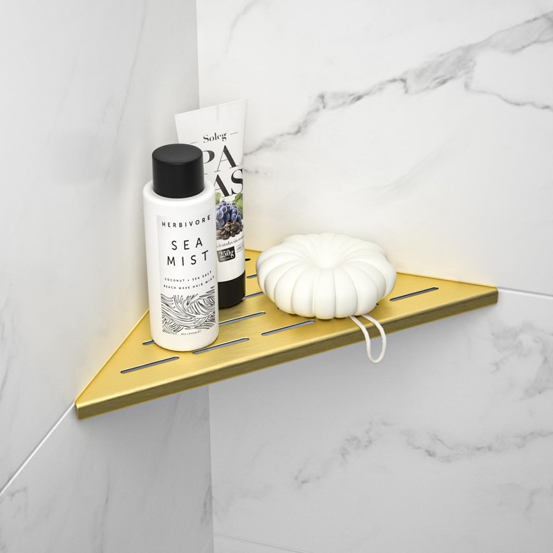 Bernkot Corner Shower Shelf, 304 Stainless Steel Bathroom Shelf for