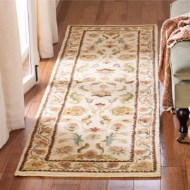 Safavieh Bergama Collection BRG161B Handmade Oriental Premium Wool Runner, 2'3" x 8' , Ivory / Ivory