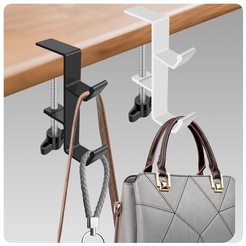 Bayyeskey Desktop Hook Under-Table Handbag Hanger Wallet Hook Simple for