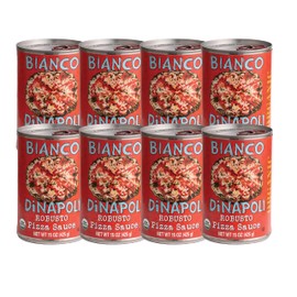 Bianco DiNapoli Organic Robusto Pizza Sauce – California Vine-Ripened Tomatoes – Made with Organic Garlic, Basil, Oregano & Extra Virgin Olive Oil – Ideal for Homemade Pizza – Canned Fresh – 8 Pack