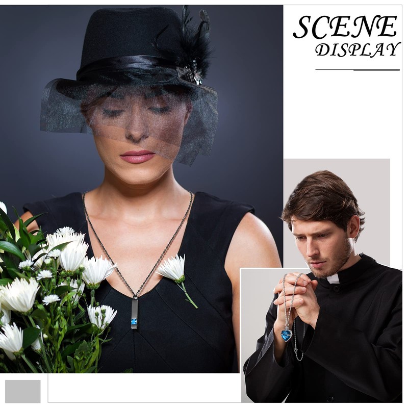 Fumete 6 Pcs Ashes Necklace Urn Jewelry for Human Ashes