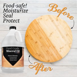 MAXTITE Mineral Oil for Cutting Boards and All Wood Care, Ultrapure Food Grade Made in USA (1 Gallon) - Condition Wood, Butcher Block Countertop, Stainless Steel, Knife, Tools, and Equipment