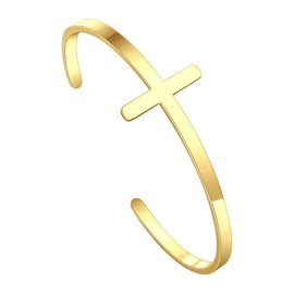 M MOOHAM Christian Gifts for Women Friends, Gold Plated Religious Cross Bracelets Bible Verse Mantra Jewelry