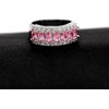 Uloveido Women's White Gold Plated Simualted Pink Topaz Ring, 7