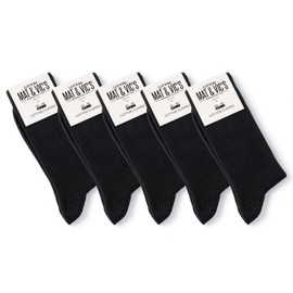 Mens Socks (5 Pair Pack) by Mat & Vic's Cotton Classic Comfortable Breathable (UK 12-15 / EU 47-50, black)