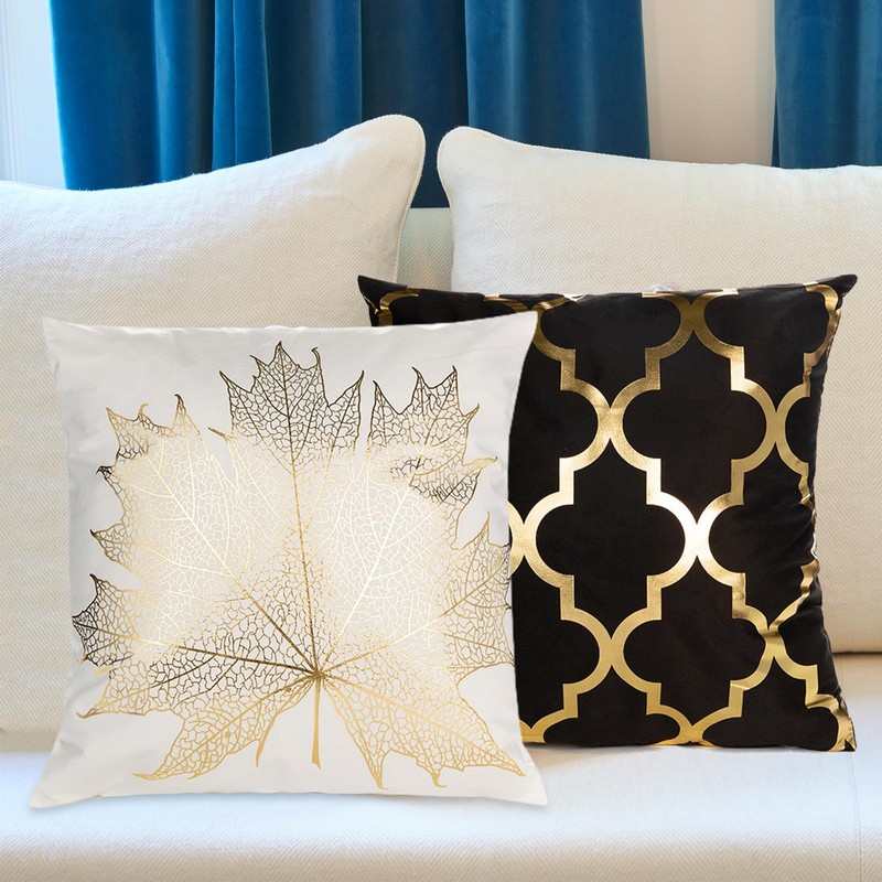 outret Set of 4 Throw Pillow Covers,Geometric Square Cushion Covers