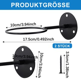 2 Pieces Metal Ball Rack for Basketball, Display Ball Holder for Basketball, Wall Mount Sports Ball Rack, Wall Mount Ball Rack, Ball Wall Mount for Basketballs, Football, Volleyball (Black)