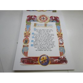 BROWN & BIGELOW 20 x Firemans Prayer 12" x 16" ready for frame colored thick card stock 1994 NOS
