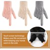 4 Pairs Womens Winter Gloves with Touchscreen Fingers Knit Texting