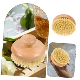 1pc Bath Brush Dry Brushing Bath Back Brush Handle Shower Brush Massager Dry Bristle Brush Dead Skin Exfoliating Bath Cleaning Brush Skin Massage Wet Portable Bath Products Sisal