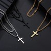 Yooblue Cross Necklace for Men, Mens Cross Necklace Stainless Steel