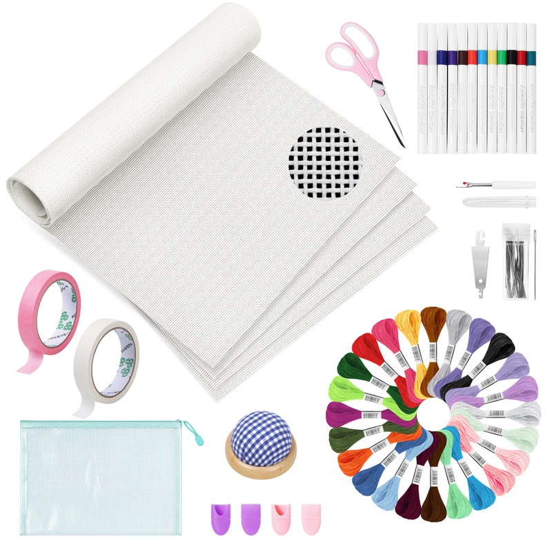 18 Mesh Needlepoint Canvas Kit - 80Pcs Beginner Needlepoint Kits