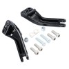 Black Passenger Foot Peg Support Kit Compatible with Harley Dyna