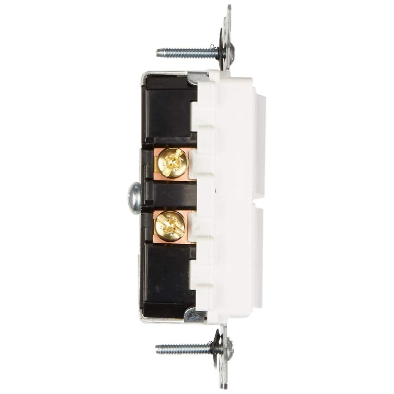 Leviton Decora Combination Switch 20A 120277V Single Pole White Thermoplastic