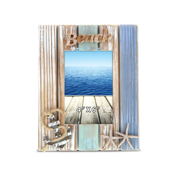 CoTa Global Aquarius Photo Frame 4x6 - White Distressed Wood