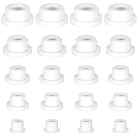 20PCS Bathtub Jet Covers, Silicone Plugs for Jetted Tub 5 Size Jet Tub Cover Caps Waterproof Tube and Hole Plug Flexible Jets Covers for Bathtub(White)