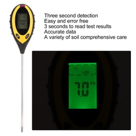4 in 1 Soil Meter Soil Tester Kit with Soil PH Temperature Humidity Light Tester PH Meter Moisture Sunlight Intensity Test for Growing, Gardening, Potting Soil, Farmer