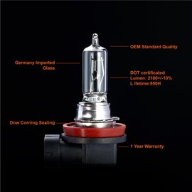 Gentle King H9 Halogen Headlight Bulbs - High Performance Headlight Bulbs, Low Beam and Fog Replacement Bulbs, 65W, DOT Compliant (2 Pack)
