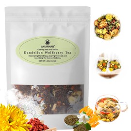 Dandelion Wolfberry Tea, Supports Kidneys & Liver Health Tea, Seven Herbal Ingredients Natural Blend, Dandelion Chinese Wolfberry Tea Bags, Dandelion Tea (12Pcs/Bag)
