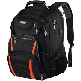 Travel Laptop Backpack,Extra Large 18.4'' Laptop Backpack,RFID Anti Theft,Back Chest Strap,TSA Friendly Men,Women Backpack USB Charging Port,Water Resistant College School Computer Bookbag Rugby Bag